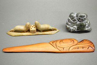 3 Inuit/Northwest Coast carvings