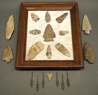 20 arrowheads & spear tips