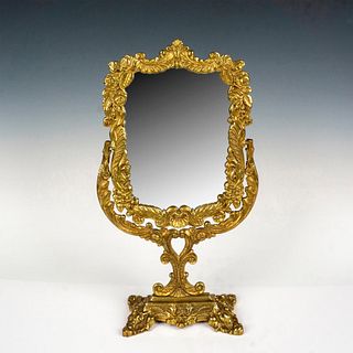 Brass Filigree Framed Tilting Vanity Table Mirror