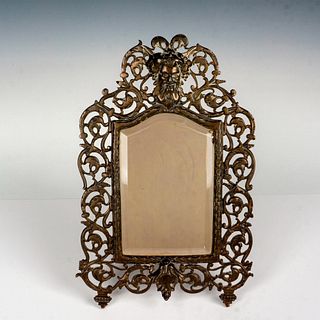 P.E. Guerin Style Brass and Bronze Frame Vanity Mirror