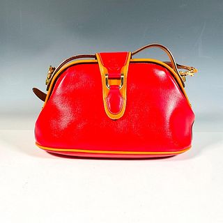 Mark Cross Red and Tan Leather Handbag