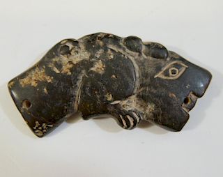 ANTIQUE CHINESE JADE TIGER PENDANT - SHANG DYNASTY