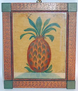 David Y. Ellinger Oil on Velvet of Pineapple