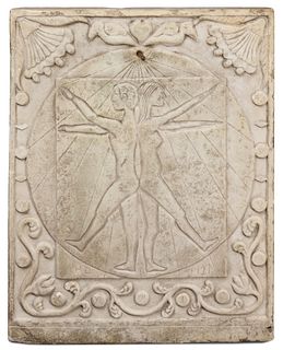 Important Carved Marble Sundial Plaque