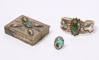 Navajo Bracelet, Box, and Ring