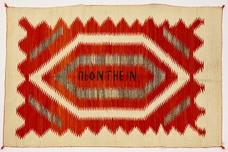 Traditional Navajo Rug with Lettering