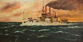 RE-CONSIGNED Lorenzo de Nevera - Large Steamboat Painting
