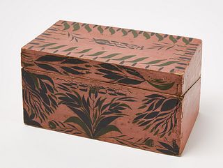 Salmon Paint-Decorated Desk Box
