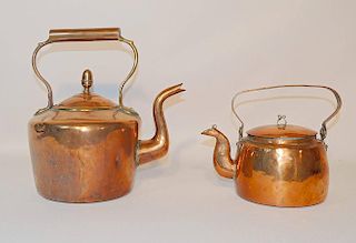 Two Copper Tea Kettles