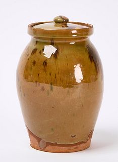 Redware Jar with Lid