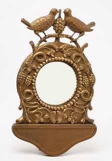Folk Art Mirror with Birds and Grapes