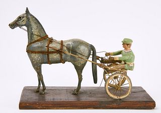Folk Art Horse and Sulky with Driver