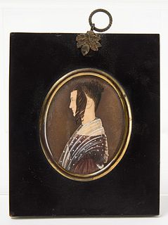 Unusual Miniature Profile Portrait of a Lady