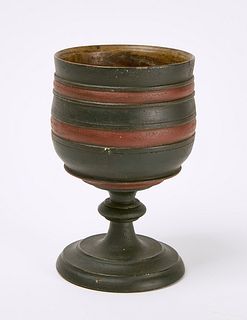 Large Painted Wooden Chalice
