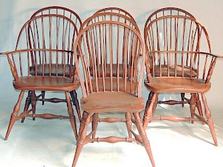 Seven Philadelphia Windsor-style Bowback Chairs