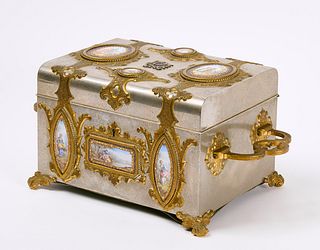 Ornate Jewelry Box with Pictorial Medallions