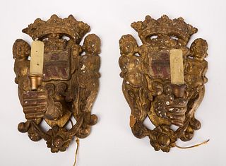 Pair of Sconces with Figural Arms