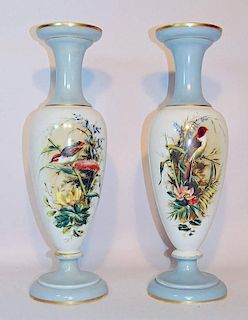 Pair of 19th Century French Milk Glass Vases