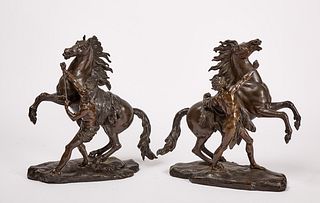 C. Crozatier - Two Bronze Marley Horses