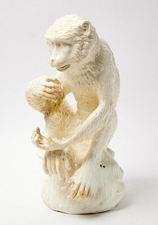 Early Meissen Porcelain White Monkey