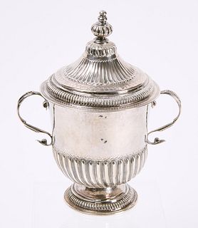 English Early Silver Two-Handled Covered Urn