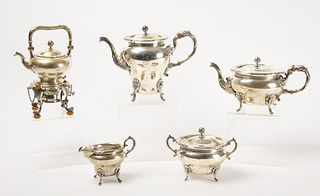 Five Piece English Silver Set by Joseph Sanders