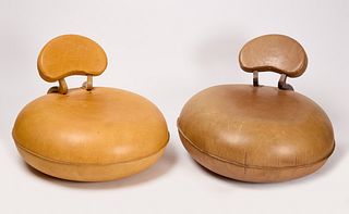 Pair Unusual MCM Leather Inflatable Chairs