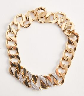 14K Large Gold Chain with Stones