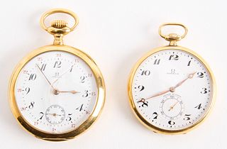 Two Omega Gold Pocket Watches