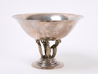 Georg Jensen - Large Silver Tazza with Ornate Base