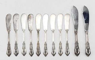  WALLACE 'ROSE POINT" STERLING SILVER BUTTER KNIVES 
