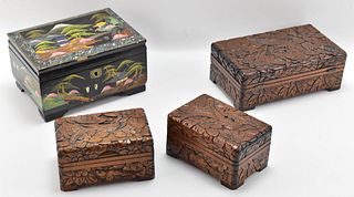 COLLECTION OF ASIAN JEWELRY BOXES (4)
