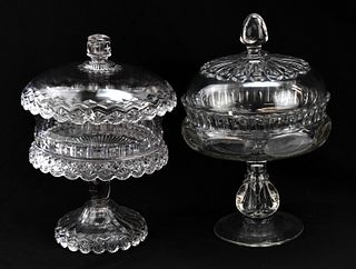 EARLY AMERICAN PATTERN GLASS COMPOTES 