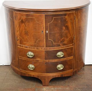 FEDERAL STYLE DEMILUNE CONSOLE CABINET