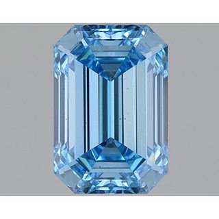 1.02 ct, Vivid Blue/VS1, Emerald cut IGI Graded Lab Grown Diamond