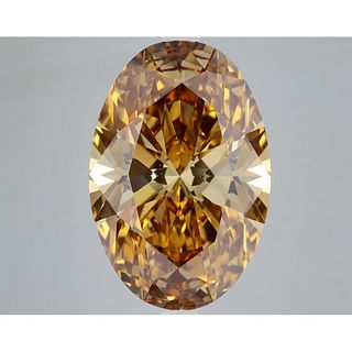 8.28 ct, Brown Yellow/VS1, Oval cut IGI Graded Lab Grown Diamond
