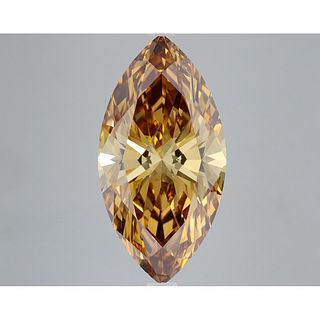 6.01 ct, Yellow Brown/VS2, Marquise cut IGI Graded Lab Grown Diamond