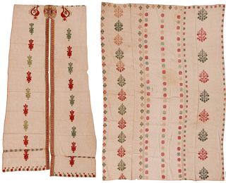 A Greek Island Embroidered Panel+A Greek Island Embroidered Curtain