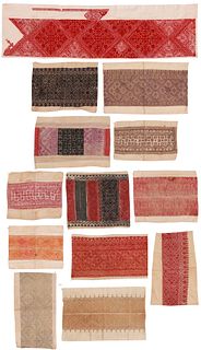 A Group of Thirteen Moroccan Fex Embroideries