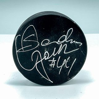 Sandis Ozolins No. 44 Autographed Hockey Puck
