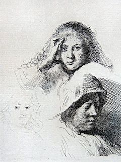 Rembrandt Van Rijn. Etching.
