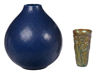 Two Continental Art Pottery Vessels, Nils Thorsson for Royal Copenhagen and Zsolnay