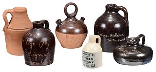 Six Miniature Alabama Pottery Advertising Pieces