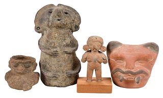 Four Pieces of Pre Columbian Figural Pottery