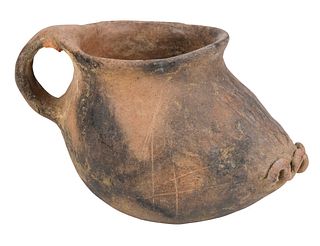 Pre Columbian Handled Pottery Vessel