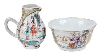 Two Chinese Enameled and Gilt Porcelain Objects