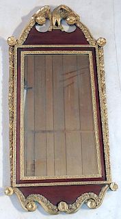 Georgian Mahogany and Parcel-Gilt Mirror
