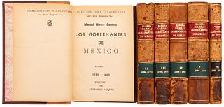 Rivera Cambas, Manuel. Gobernantes de México. México: Editorial Citlaltepec, 1962. Tomos I-VI. Edición de 600 ejemplares. Piezas: 6.