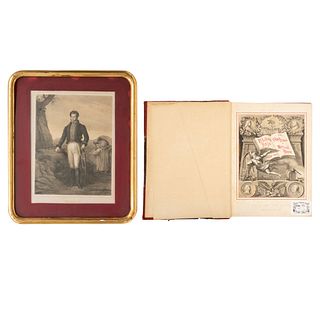 Riva Palacio, Vicente - Payno, Manuel. El Libro Rojo 1520 - 1867. México, 1870. Portada y 12 litografías, una enmarcada. Piezas: 2.