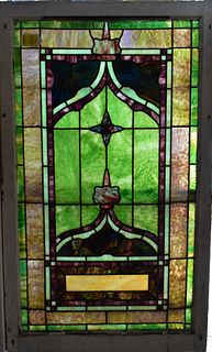 ANTIQUE STAINED-GLASS WINDOW